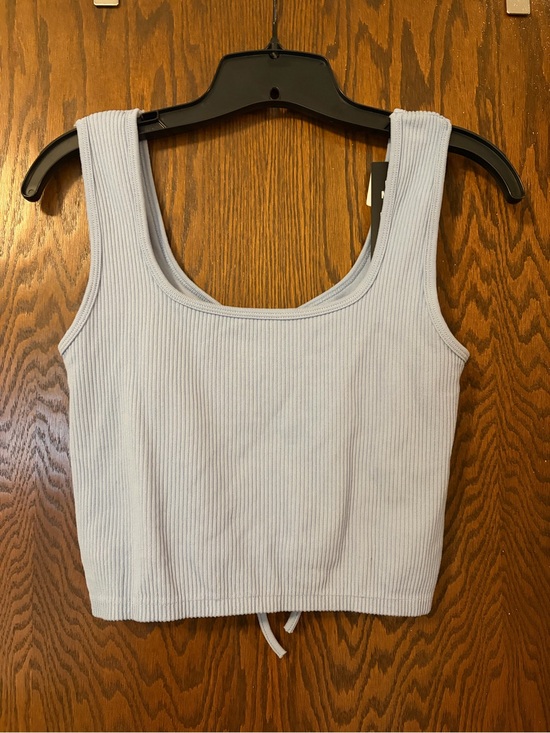 fresh Tops - fresh Light Blue Ribbed Cropped Tank Top